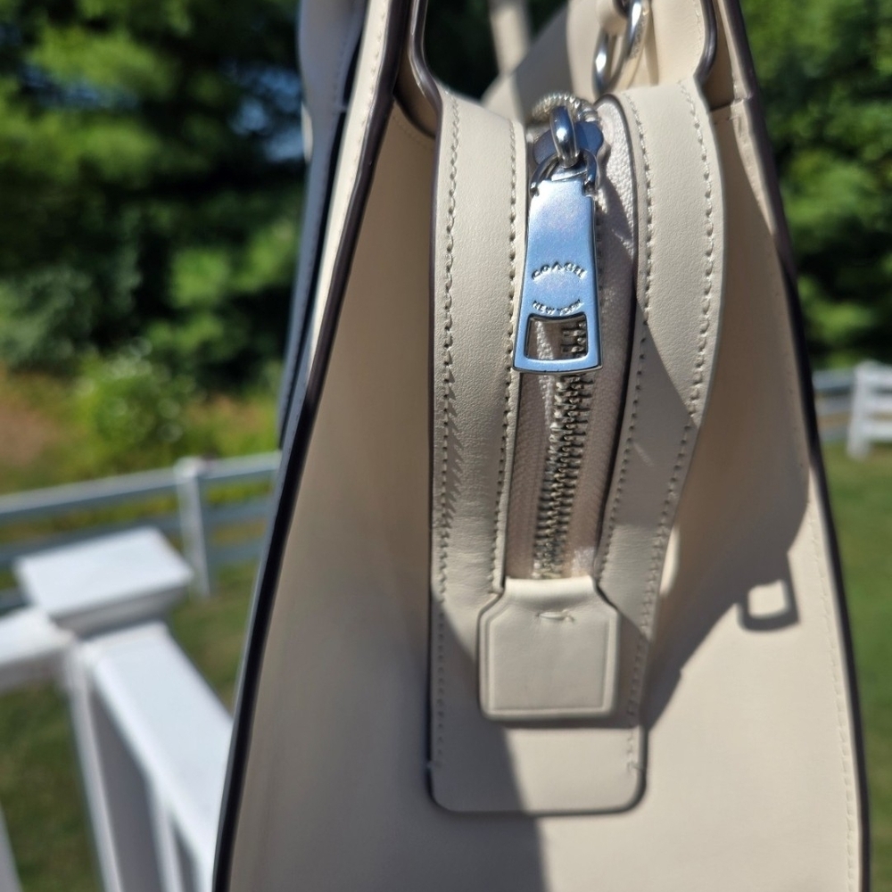 Coach Leather Satchel in Light Cream - Picture 4 of 6